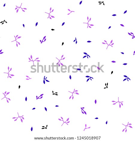 Light Purple, Pink vector seamless elegant wallpaper with leaves. An elegant bright illustration with leaves in Natural style. Pattern for trendy fabric, wallpapers.