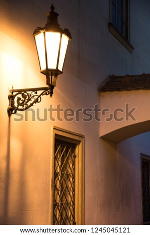 Night street, Brno town, Czech Republic