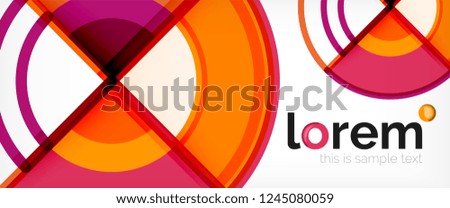 Circle abstract background, bright colorful round geometric shapes, vector illustration