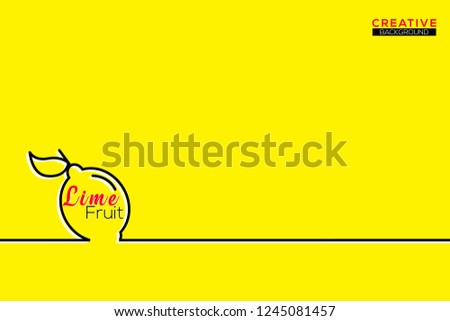 yellow bacground wite lime fruit illustration