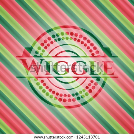 Wiggle christmas emblem background.