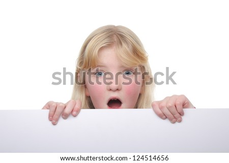 Little girl with a white board
