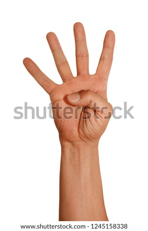 Hand shows four fingers