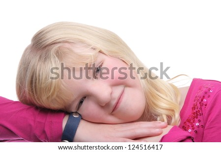 Little girl doing a funny face