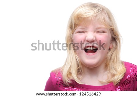 Little girl doing a funny face