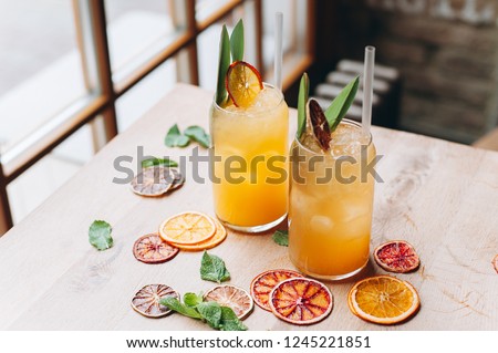 
Refreshing summer tiki cocktail