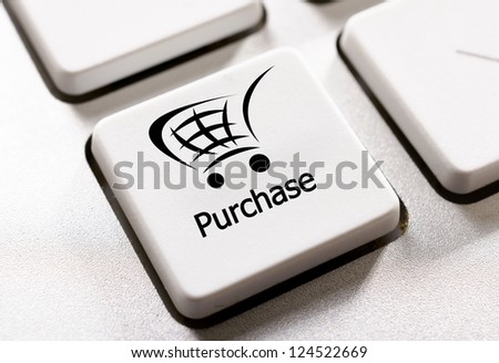 Selective focus on the purchase button