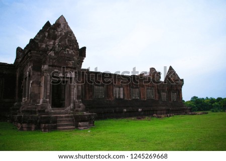 Ruins of the Vat Pou Khmer temple, Vat Phou is the UNESCO world heritage site in Champasak, Laos.
