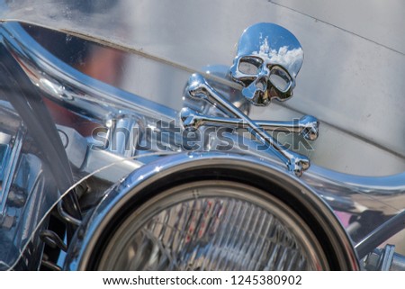 Motorcycle bike with a skull and bones
