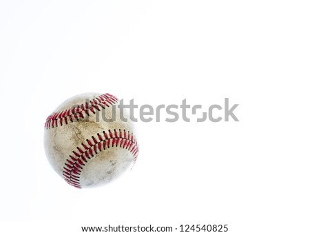 Single baseball with dirt on it from play