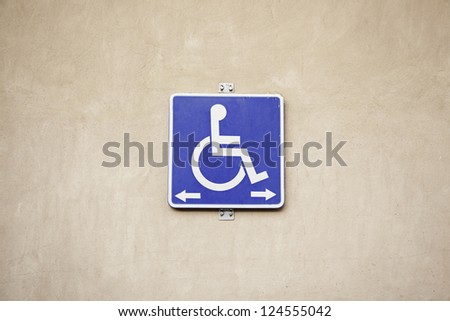 Handicapped sign, detail of an information signal, disabled