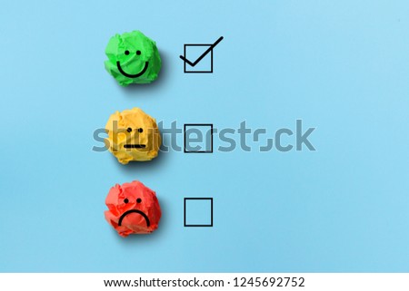 select happy on satisfaction evaluation Royalty-Free Stock Photo #1245692752
