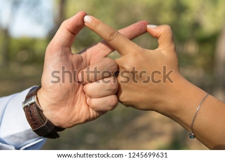 Love forever sign with fingers Royalty-Free Stock Photo #1245699631