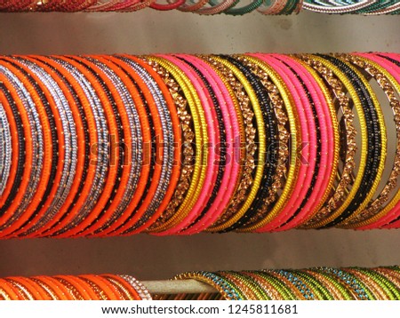 Picture of beautiful ,vibrant and colorful bangles taken in M G Road ,Bangalore,India.