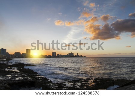 Sunset over Havana, Cuba