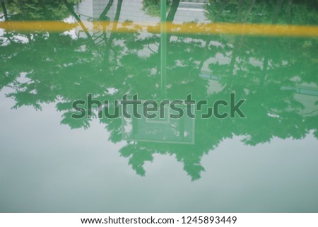 basketball court and reflection
