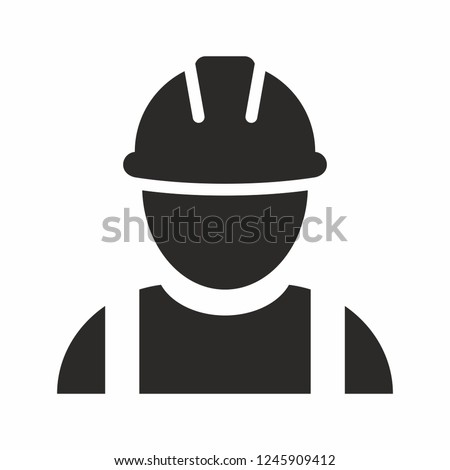 Construction worker vector icon Royalty-Free Stock Photo #1245909412