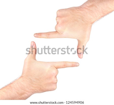 Frame made of hands isolated on white background