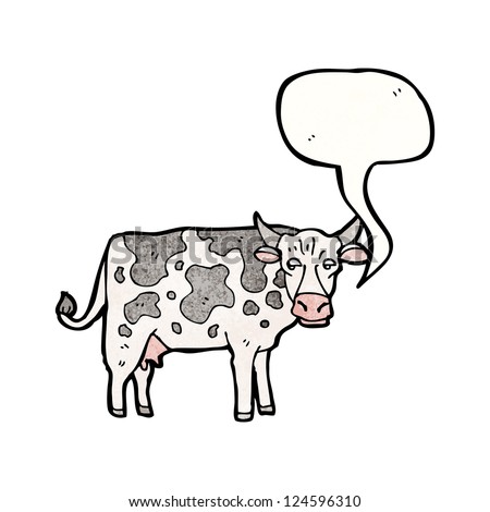 cartoon cow with speech bubble