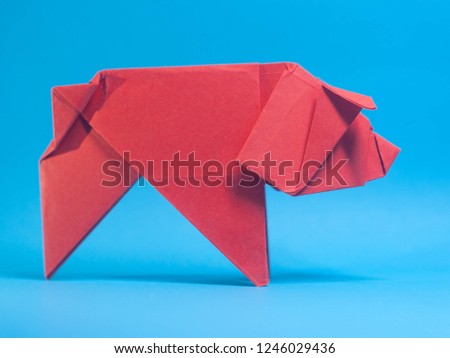 Origami pig, year of pig