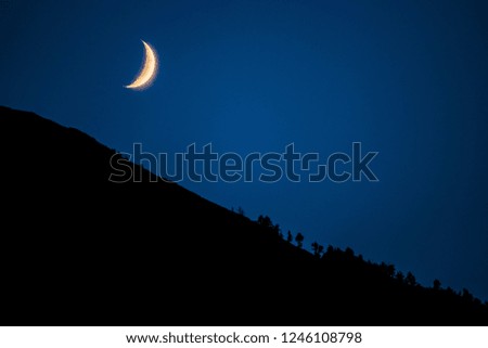 moon in the mountains