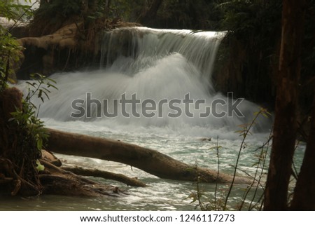 Tat Kuang Si waterfall or Kouangxi at Luang Prabang, Laos. It very beautiful waterfall in lao. it the most famous location for tourist and traveler.

