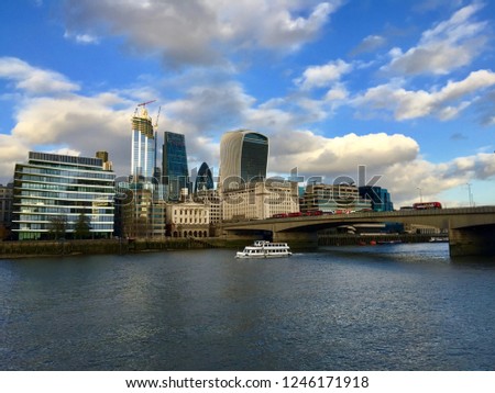 View of the City of London from the south bank