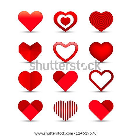 Heart valentine icon set vector illustration Royalty-Free Stock Photo #124619578
