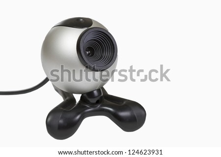 Computer small camera on isolated white background