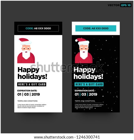 Happy Holidays Happy Holidays Here's A Gift Card Code and Expiry Date Santa Claus Illustration