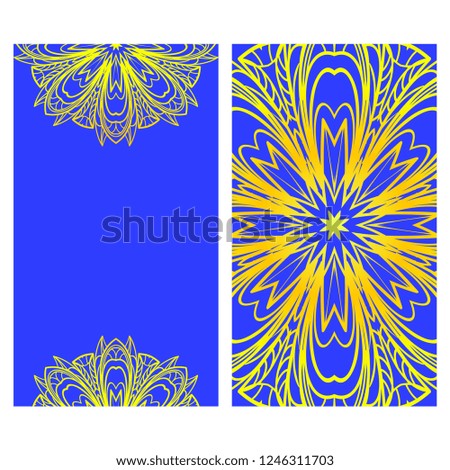Vintage Card With Patterns of the Mandala. Floral Ornaments. Islam, Arabic, Indian, Ottoman motifs. Template for Flyer or Invitation Card Design. Vector Illustration.