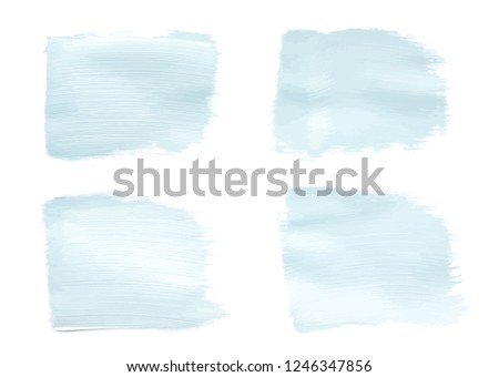 Vector blue paint smear stroke stain set. Abstract acrylic textured art illustration. Acrilyc Texture Paint Stain Illustration. Hand drawn brush strokes vector elements. Acrilyc strokes.