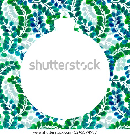 Abstract christmas ball with tropical background.