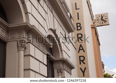 Library Sign on a Building