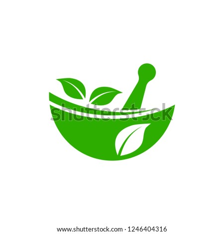 Herbal medicine icon. Alternative Medicine logo for naturopathic medicine, homeopathy. Royalty-Free Stock Photo #1246404316