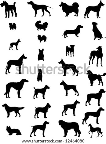dogs silhouettes 3 Illustrations