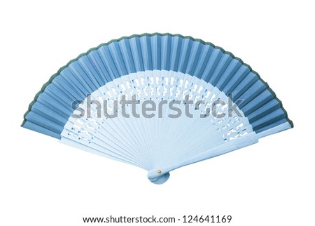 Wooden fan isolated on white background