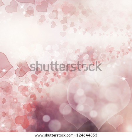 Abstract holiday background, beautiful shiny lights, glowing magic bokeh. Valentine's day background.
