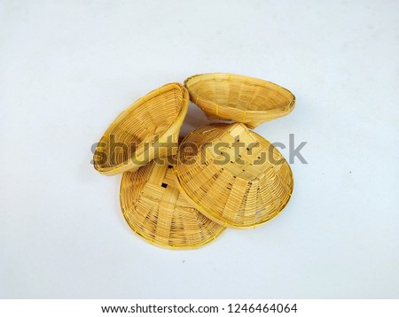Bamboo basket with white background