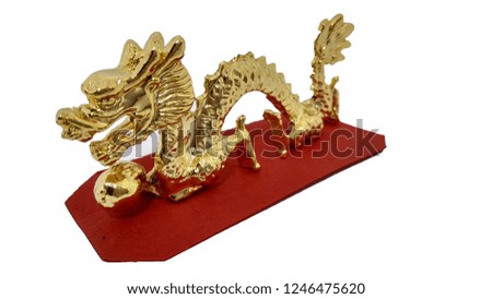 Golden dragon in the legend of China.