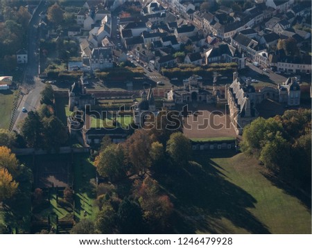 aerial view of the castle of Anet in the department of Eure-et-Loir in France