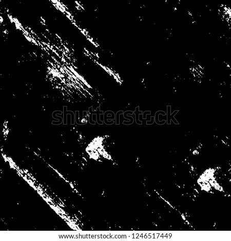 Grunge overlay layer. Abstract black and white vector background. Monochrome vintage surface with dirty pattern in cracks, spots, dots. Old painted wall in dark horror style design