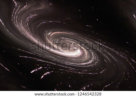 abstract representation of a milky glossy cluster of stars or galaxy in space in the form of a spiral. The conceptual structure consists of different lights and colours and results in a unique texture