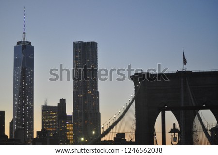 Downtown Manhattan skyline from the Brooklyn Bridge 