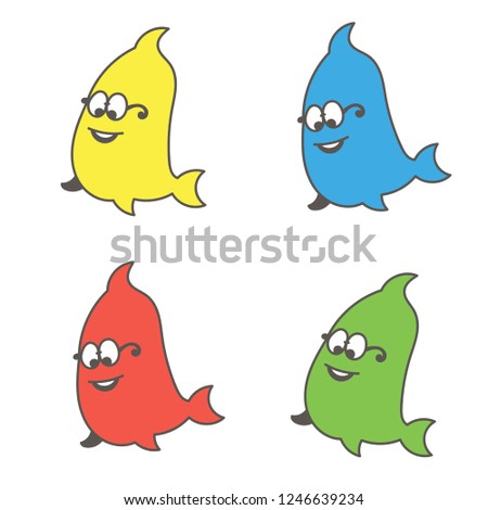 cartoon illustration colorful whales