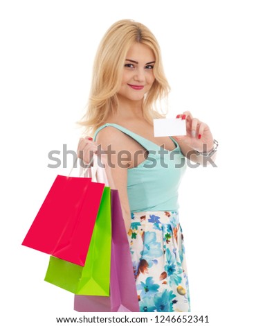 Shopping girl on white