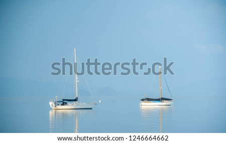 Sea view and boat in the morning