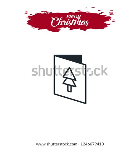Christmas greeting card with tree image vector icon