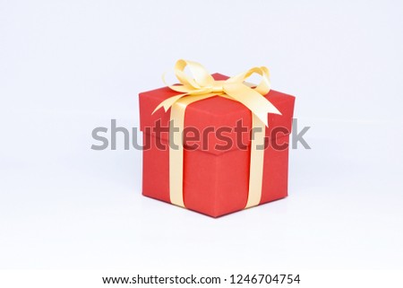 Red gift box on isolated on white background. 