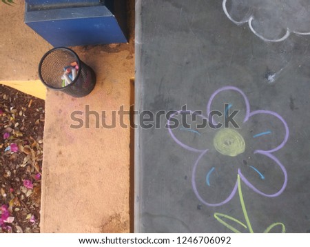 Tabletop chalkboard and chalks